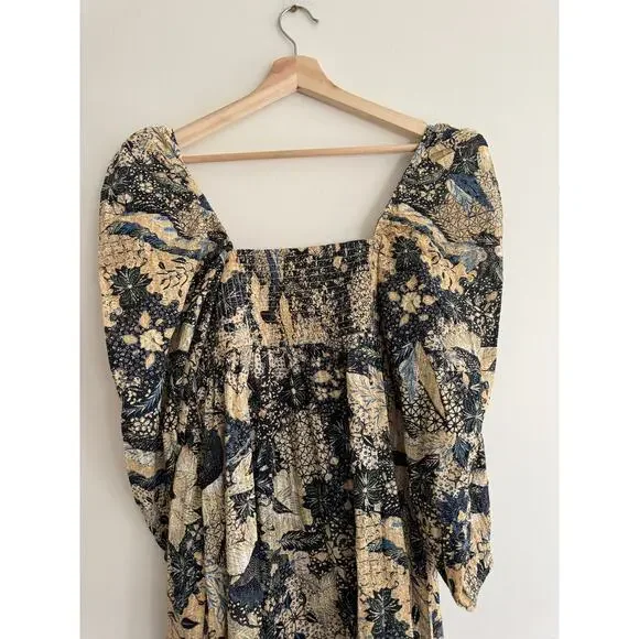 ULLA JOHNSON Natilda Puff Sleeve Midi Dress in Bellflower Size 8 - Picture 11 of 11